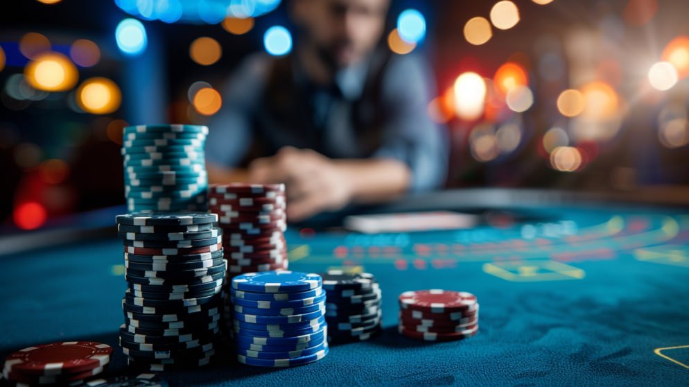 Ilustrasi taruhan sportsbook dan permainan kasino di bigwin138 dengan tema neon ungu